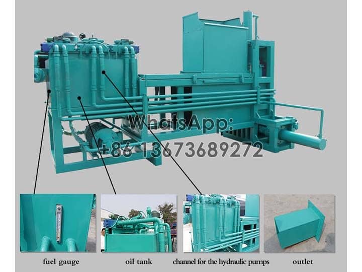 Structure-3-cylinder-hydraulic-baling-machine