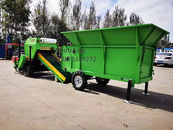 Automatic round silage baler machine with feeder