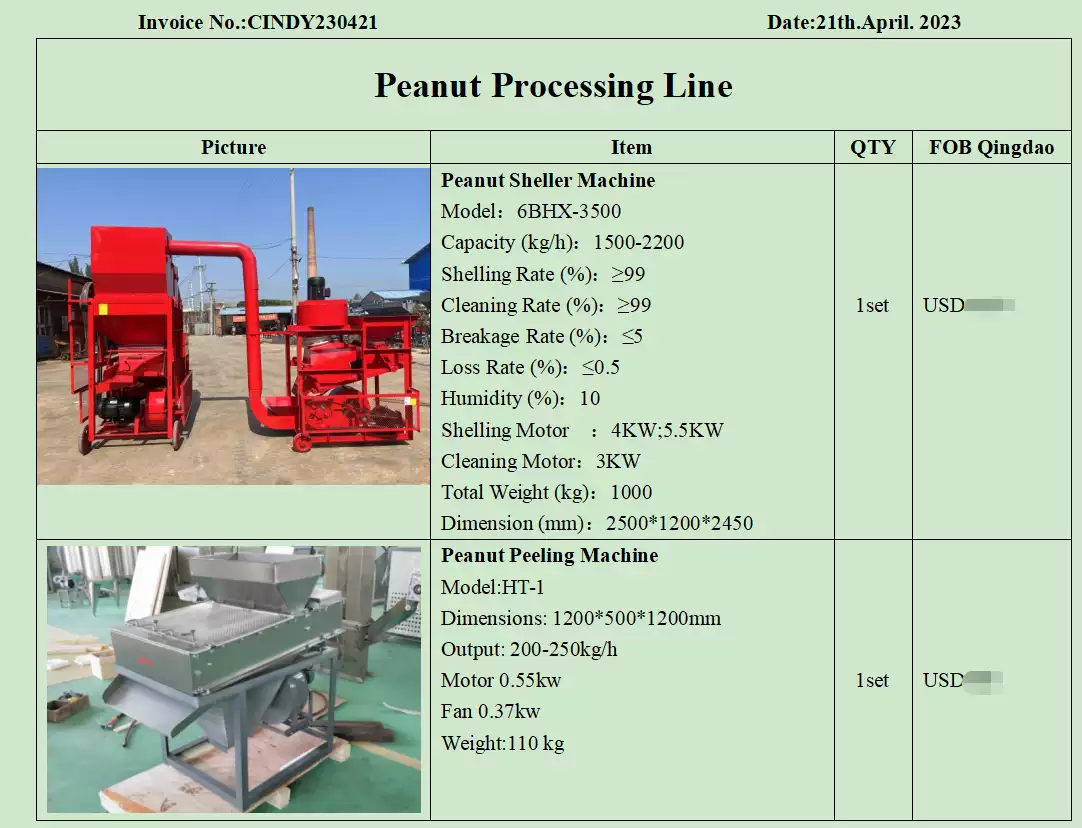 Peanut processing line pi-1