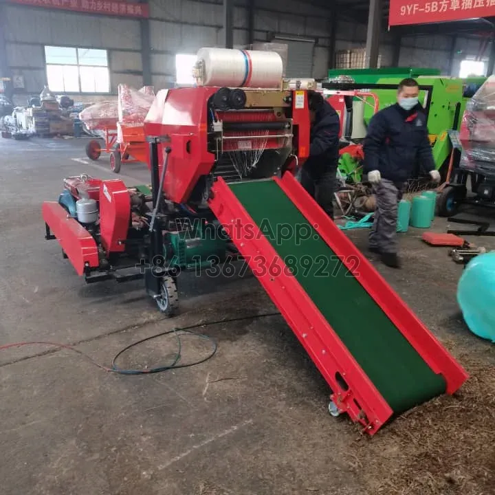 Corn silage baler with diesel engine