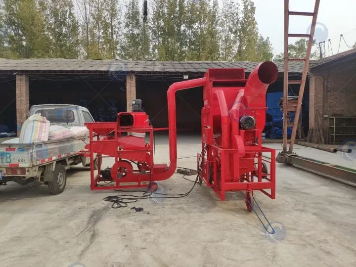 combined peanut cleaning and shelling machine