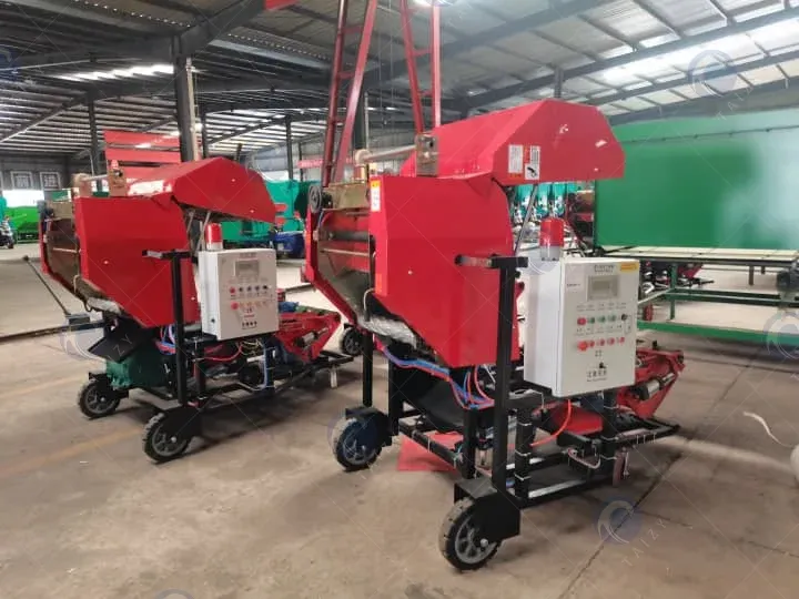 Plc-controlled forage bale making machine