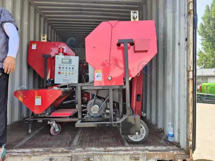 Load 4 sets of silage round balers