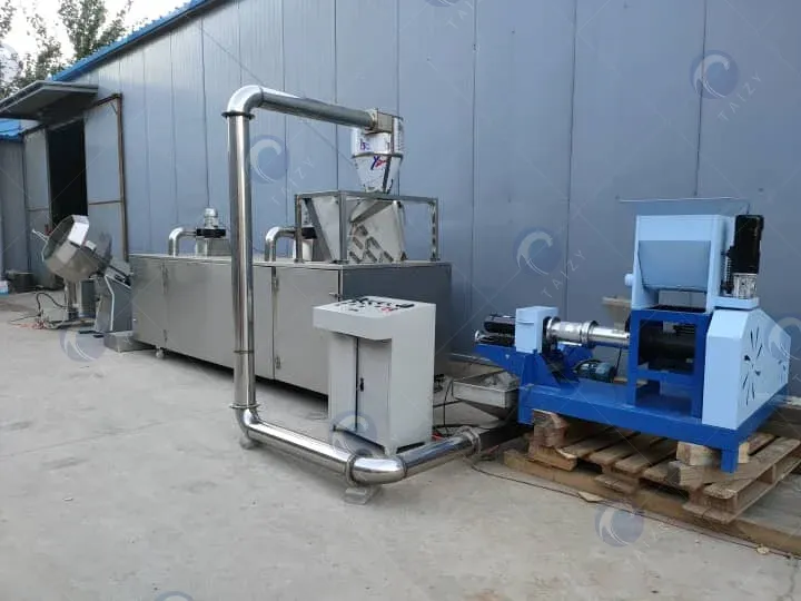 Fish feed processing line