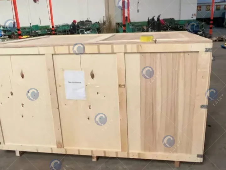 transplanter in the wooden crate