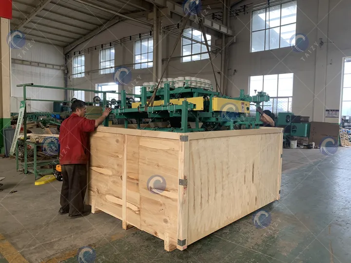 máquina de siembra para embalaje de madera
