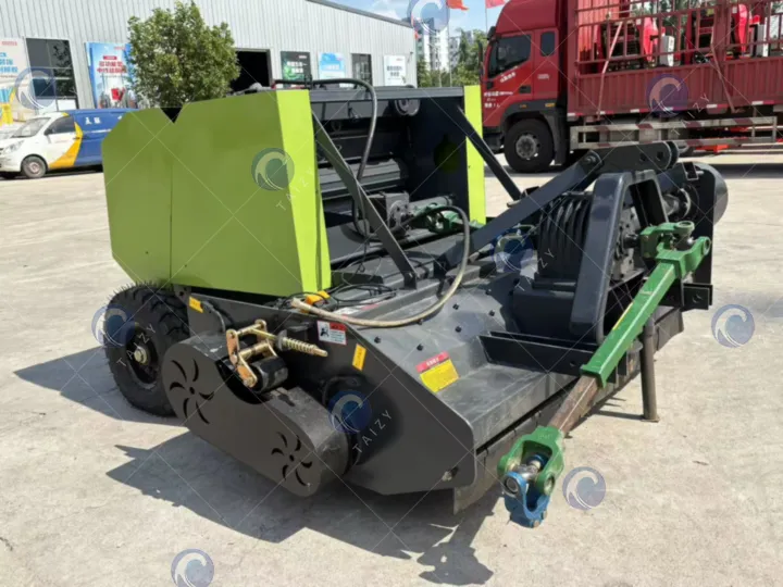 round straw harvester and baler machine