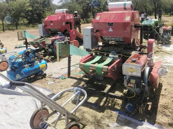 Ensilado en forma de pacas redondas en la granja
