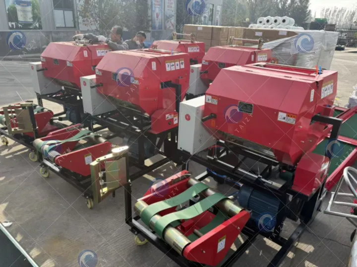 round baler and wrapper with electric motor