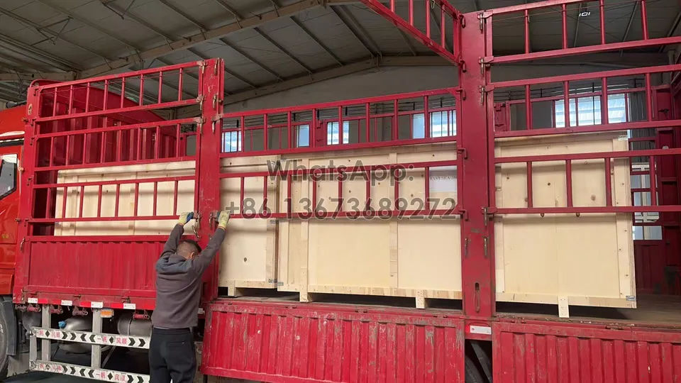 stuur masjien na die hawe vir versending