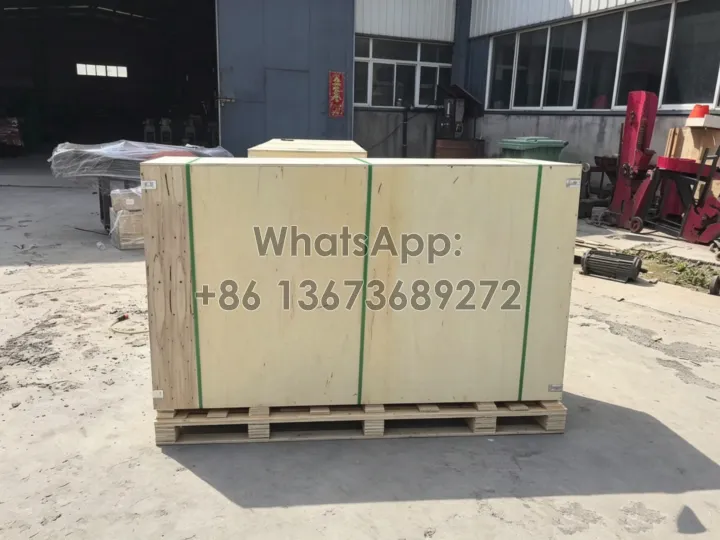 chaff cutter and crusher in the wooden crate