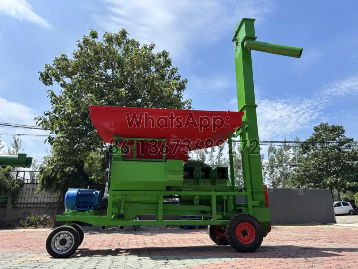 corn thresher with two fans