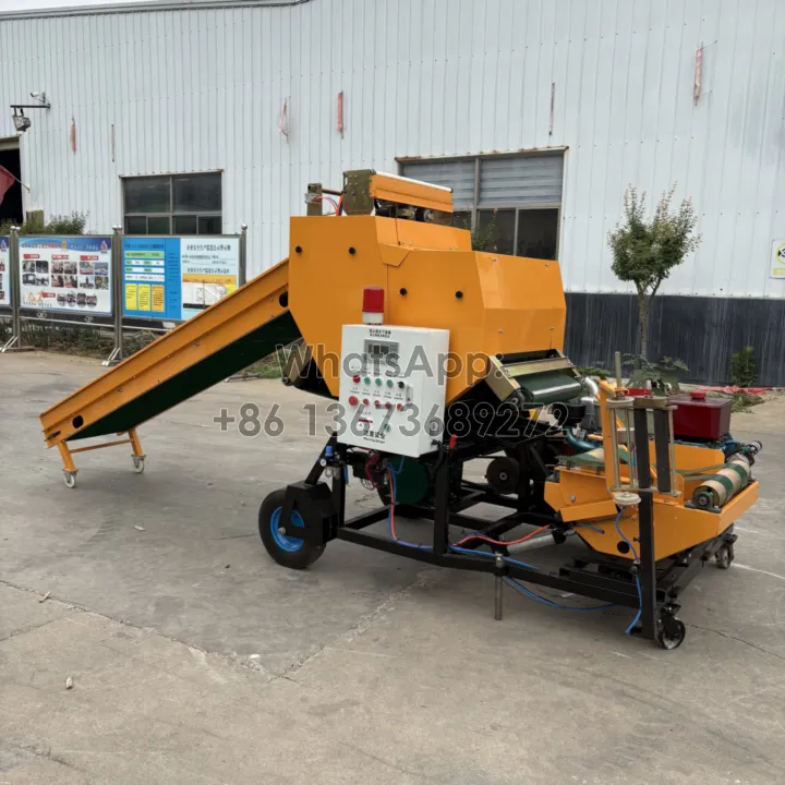 silage baling and wrapping machine for byproduct