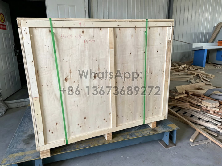 oil extraction machine in wooden crate