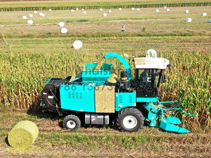 silage harvesting baling machine