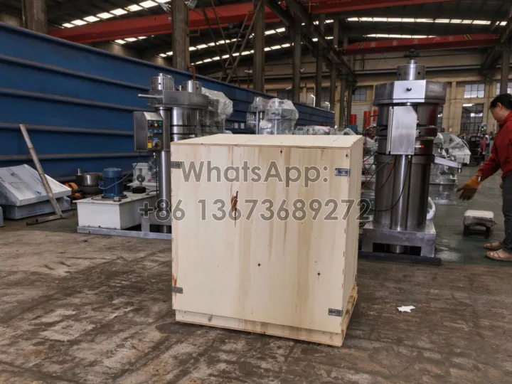 well-packaged machine with wooden crate